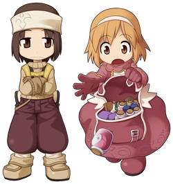 Two merchants with their wares